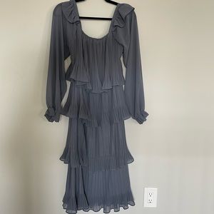 Just Me Gray Ruffled Dress